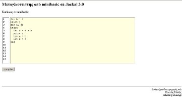 minibasic to jackal compiler...